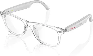 Smart Glasses, Anti-Blue Light Bluetooth Eyewear Built-in Mic. and Speakers, Open Ear Music and Hands-Free Calls, Touch and Voice Assistant Compatibility, 100h Long Battery Standby time